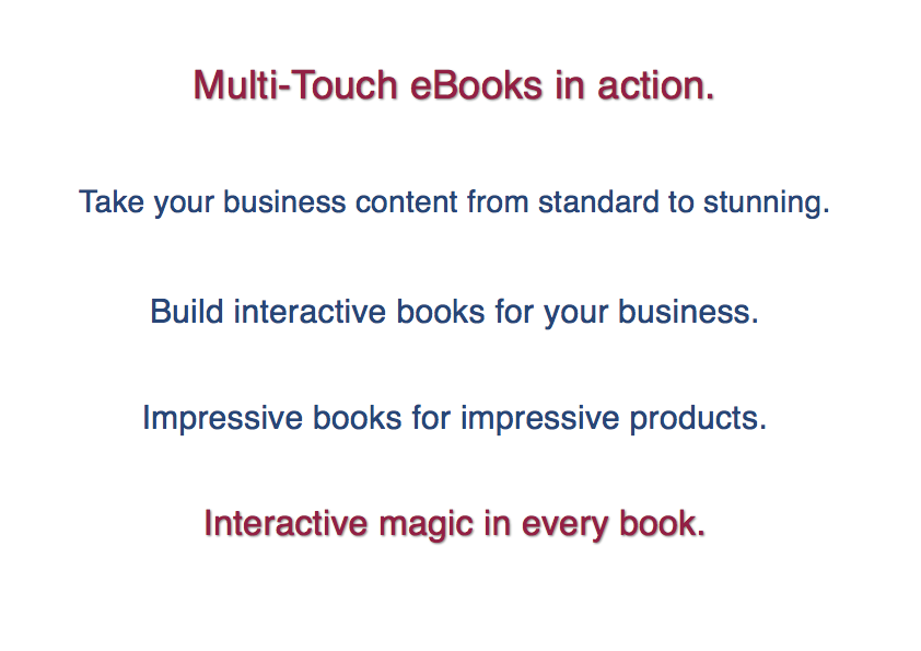 Multi-Touch eBooks in action on Apple Books